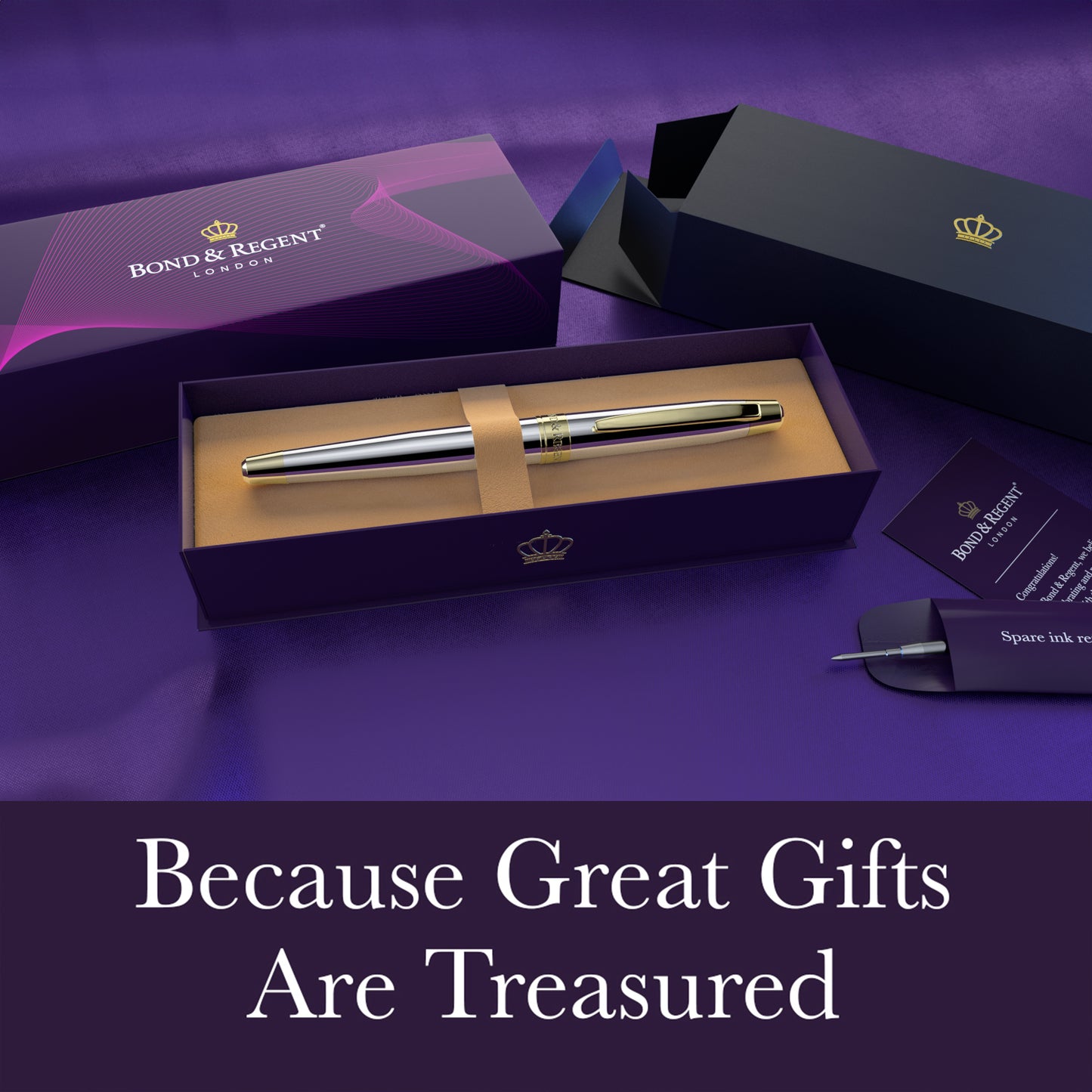Bond & Regent Rollerball Pen [Silver Chrome]