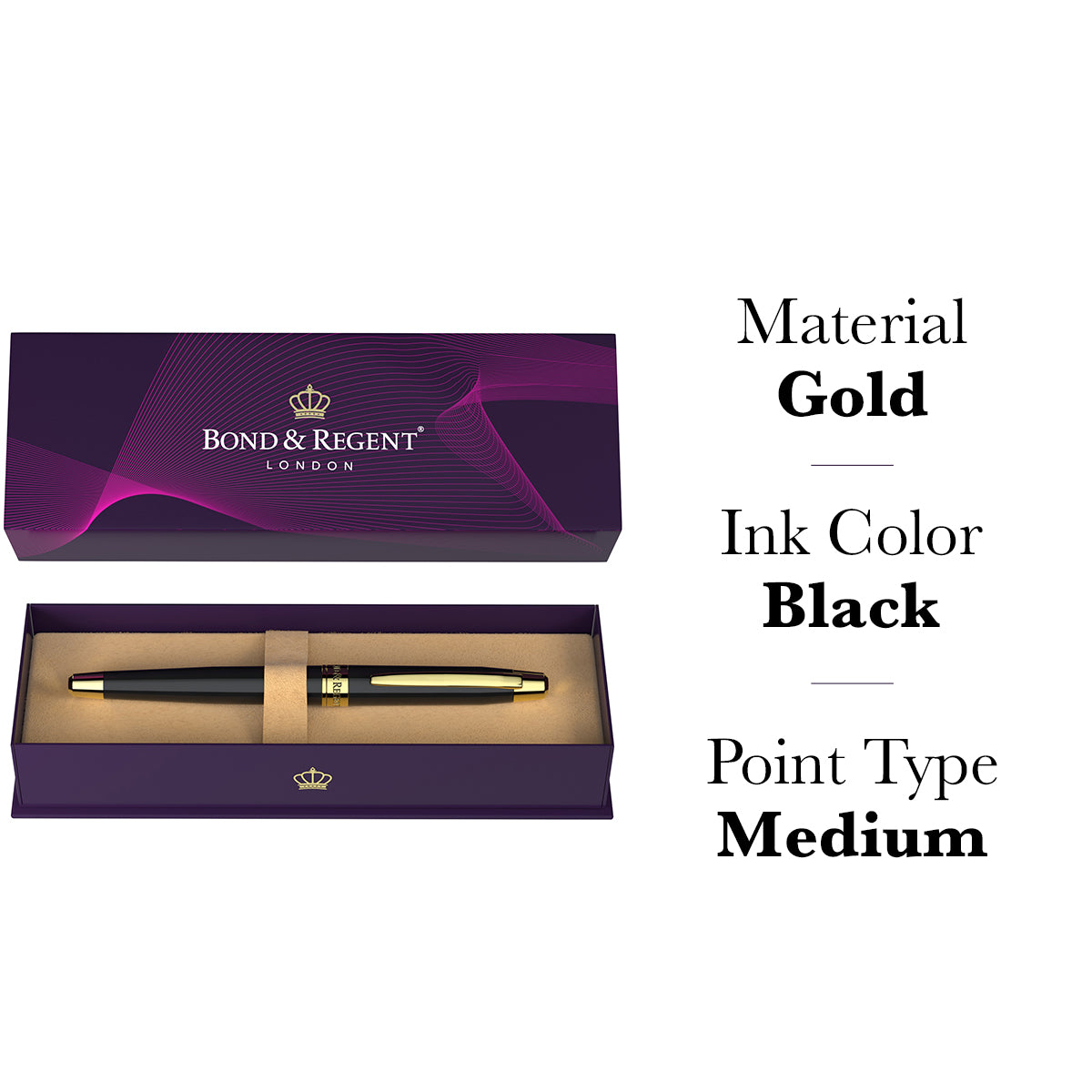 Bond & Regent Gloss Black & 24 Karat Gold | Certified Luxury Grade Rol
